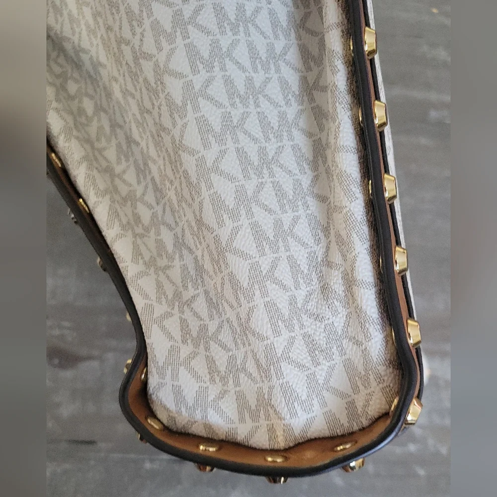 MICHAEL KORS Newbury Chain Leather Shoulder Tote Handbag‎